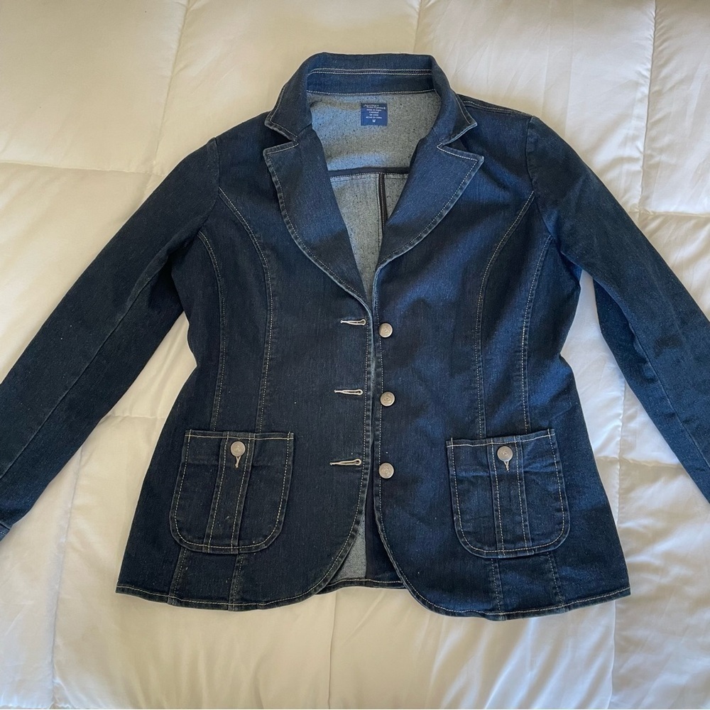Vintage Denim Jean Blazer Jacket